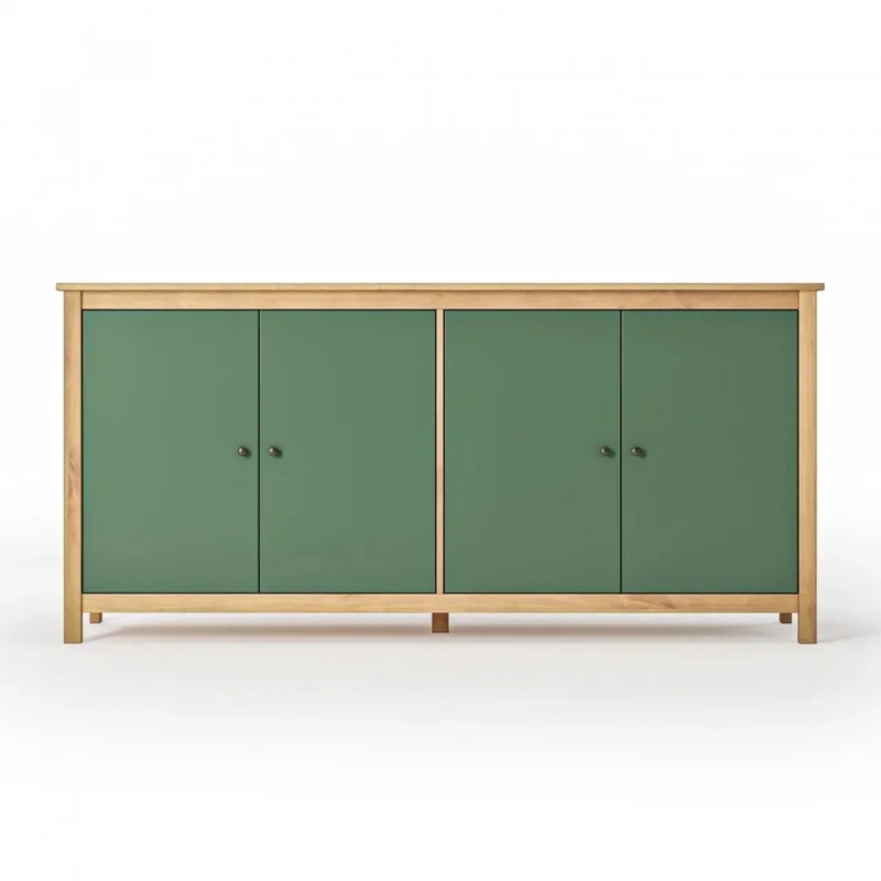 Aparador 4 Puertas - Mari - Verde en Multicolor - Aparadores y recibidores, Uruguay | Rústico Hogar, vista 3