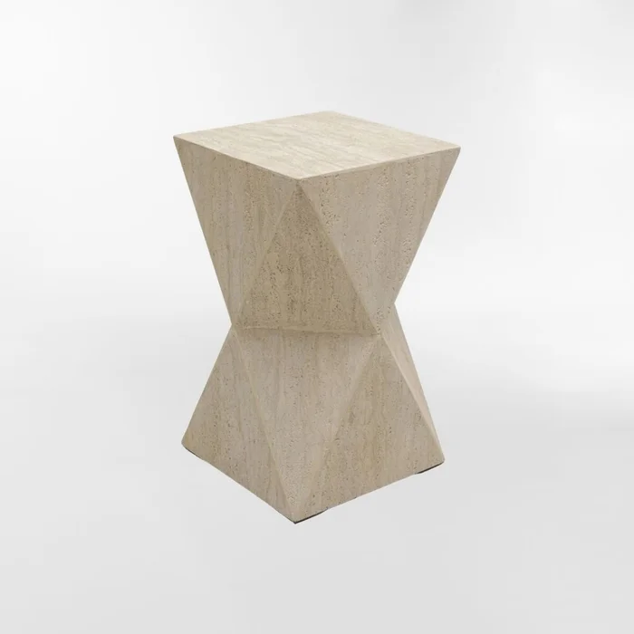 MESA AUXILIAR TRAVERTINO Beige  en beige. - Garantía: 1 año. Productos que te pueden interesar MESA DE BAR SPARKLIN - Mesas de comedor, Uruguay | Viasono, vista 3