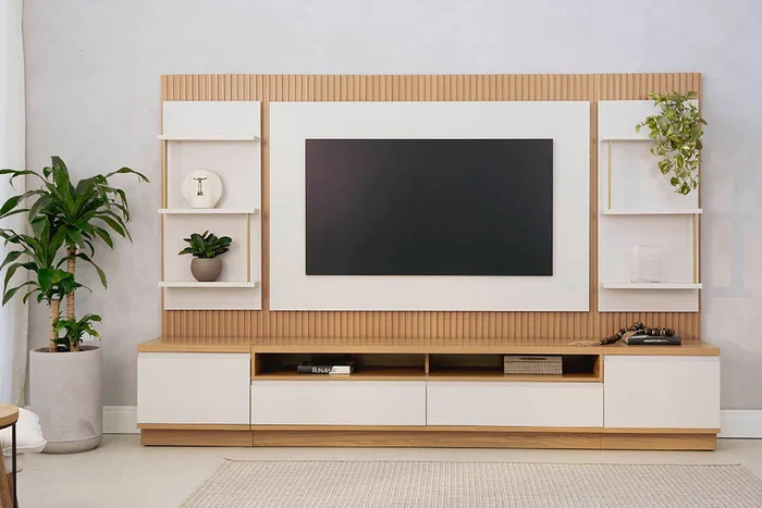 Rack con Panel Modular Sao Paulo Completo con Led MDF/MDP en Tauari - Muebles para TV, Uruguay | Balton, vista 12