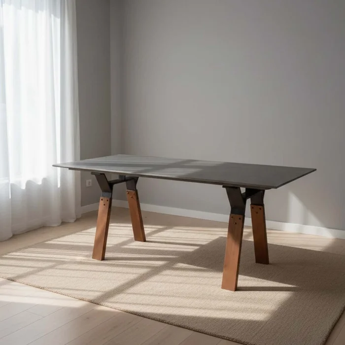 Mesa De Comedor Concreto Gris Cemento en Gris - Mesas de comedor, Uruguay | Divino