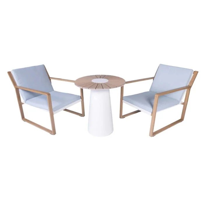 Set De Terraza Aluminio Aluminio Blanco Coral en BLANCO BEIGE - Muebles para el exterior, Uruguay | Divino, vista 2