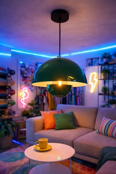 Colgante Moderno Verde Iluminación  Indirecta y Decorativa en Verde - Lámparas colgantes, Uruguay | Bascuhouse