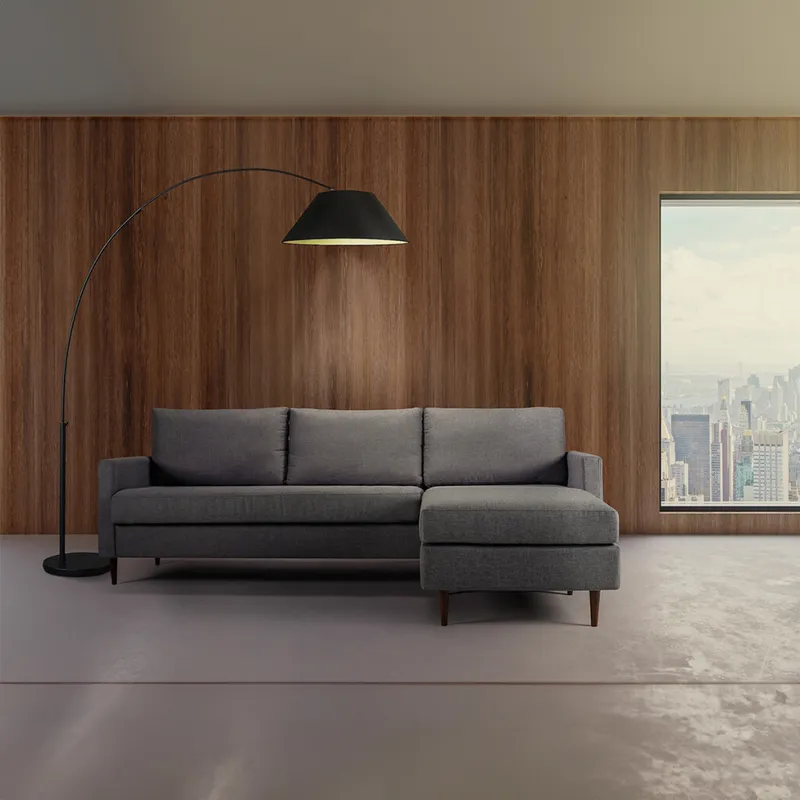 Sofá con chaise SMART Gris 3 CUERPOS en Gris - Sillones y sofás, Uruguay | Viasono