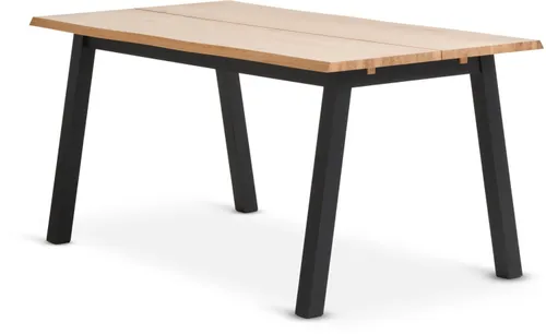 Mesa de comedor SKOLVUNDE 90x160 color roble nat en Roble/negro - Mesas de comedor, Uruguay | JYSK