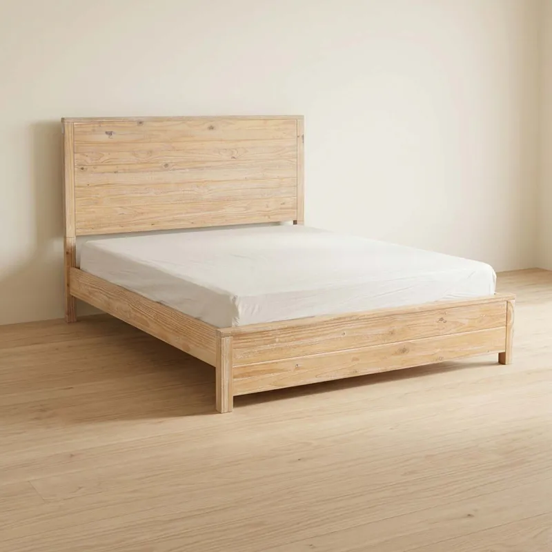 Cama King Madera Natural-beige Montauk en Madera natural - Dormitorio, Uruguay | Divino