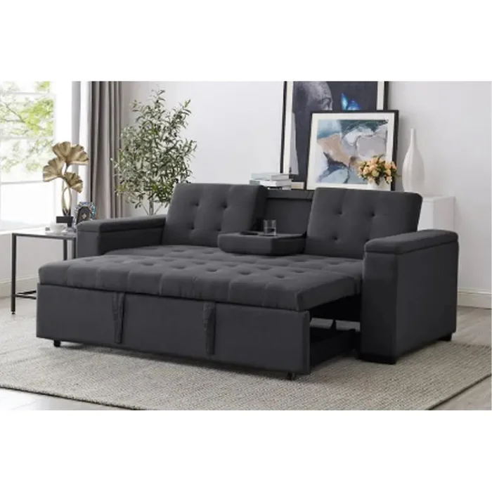 Sofa Cama 2 Cuerpos Con Vasera Apertura Frontal en Gris - Sillones y sofás, Uruguay | Soy Hogar, vista 2