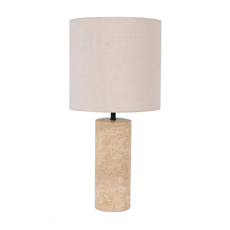 Lampara de mesa - Travertino Badari en Beige - Lámparas de mesa, Uruguay | Rústico Hogar