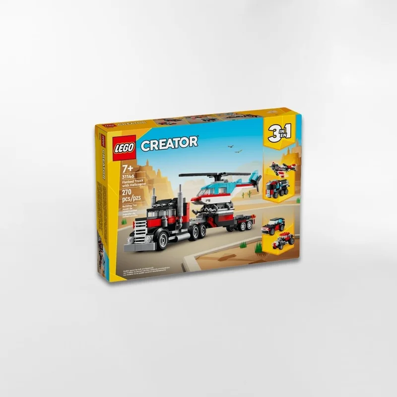 JUEGO DE MESA LEGO® CREATOR CAMIÓN PLATAFORMA CON HELICÓPTERO  en Multicolor - Decoración, Uruguay | Viasono, vista 3