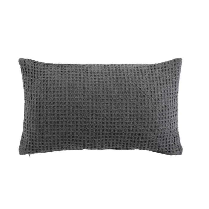 Almohadón Algodon-y-poliester Gris Gaufrette Grafito en Gris - Textiles, Uruguay | Divino