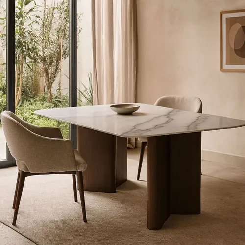 Mesa de comedor GINEBRA BLANCO RECTANGULAR - Mesas de comedor, Uruguay | Viasono