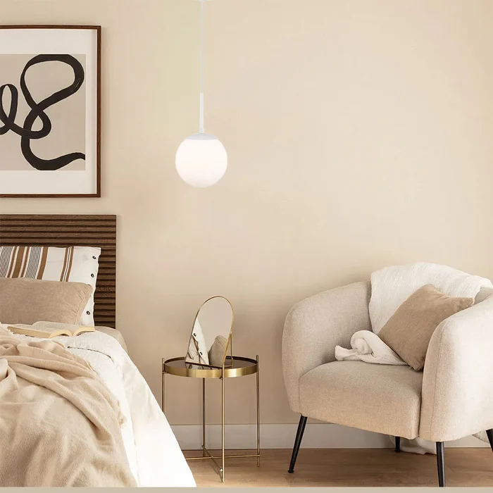 Lámpara Colgante Miami Blanca ø 15 cm en Blanco - Lámparas colgantes, Uruguay | Serlux, vista 4