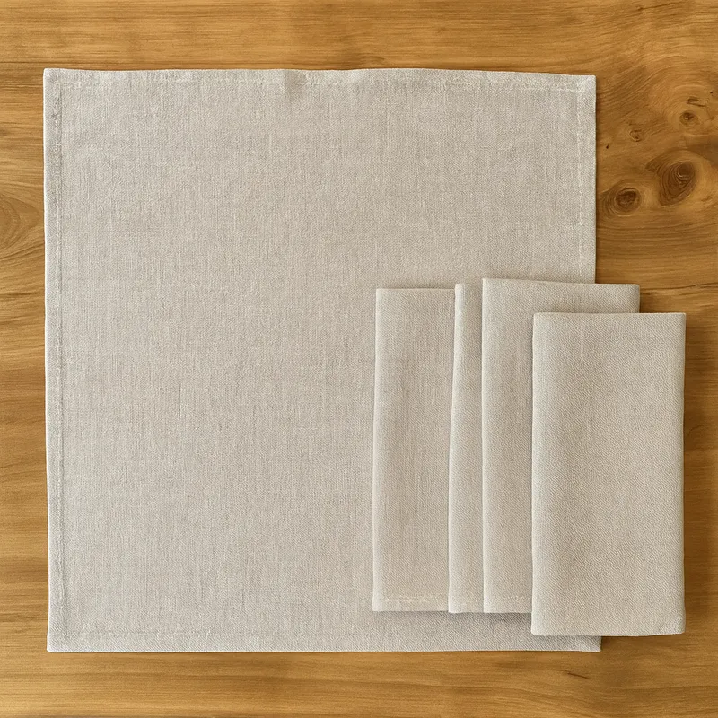 Servilletas de Lino BEIGE x4 en Beige - Alfombras, Uruguay | Casa Ernesta
