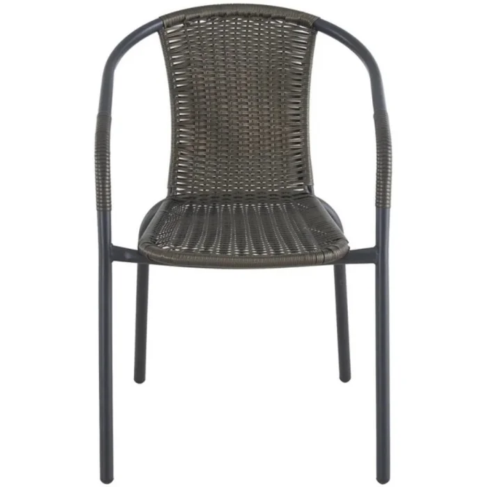 Silla Rattan Sintetico Marron Con Armazón Negra en Marrón - Muebles para el exterior, Uruguay | Albanés