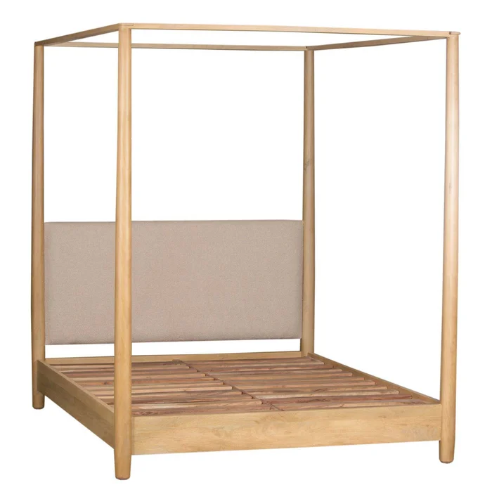 Cama Canopy Queen Madera-de-mango Natural-beige Woodside en Madera natural - Dormitorio, Uruguay | Divino, vista 2