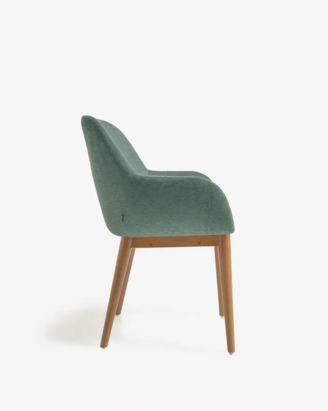 Silla Konna - verde y patas de madera maciza de fresno acabado oscuro en Verde - Sillas, Uruguay | Kavehome, vista 7