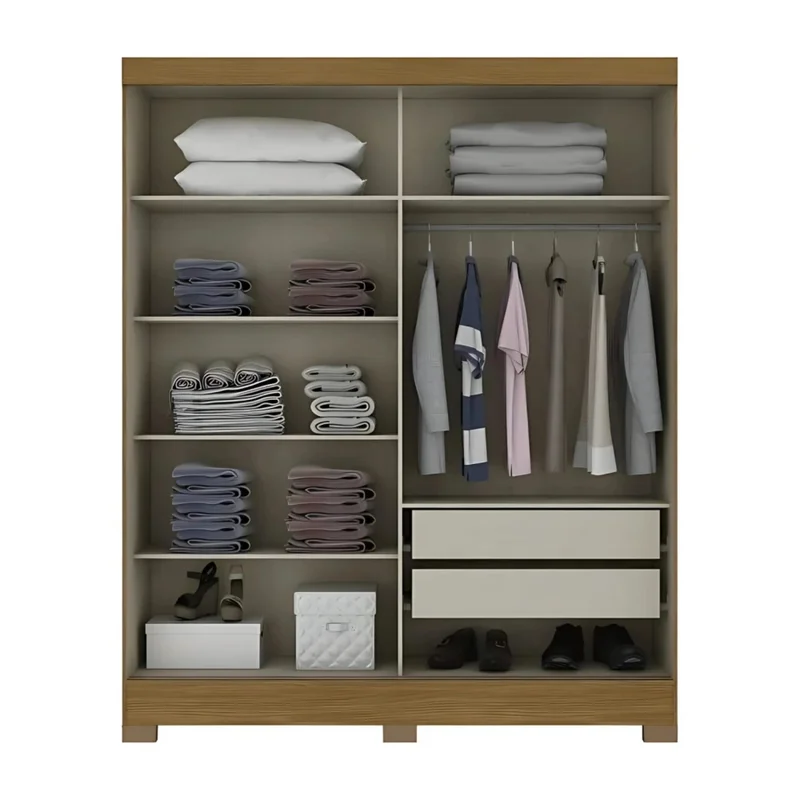 Ropero 2 Puertas B74 - Natural y beige en Multicolor - Roperos y placares, Uruguay | Nario Hogar, vista 3
