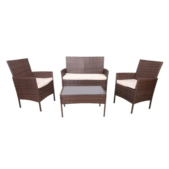 Set Living Exterior Rattan-sintetico-y-acero Marron Apolo en Marrón - Muebles para el exterior, Uruguay | Divino, vista 2