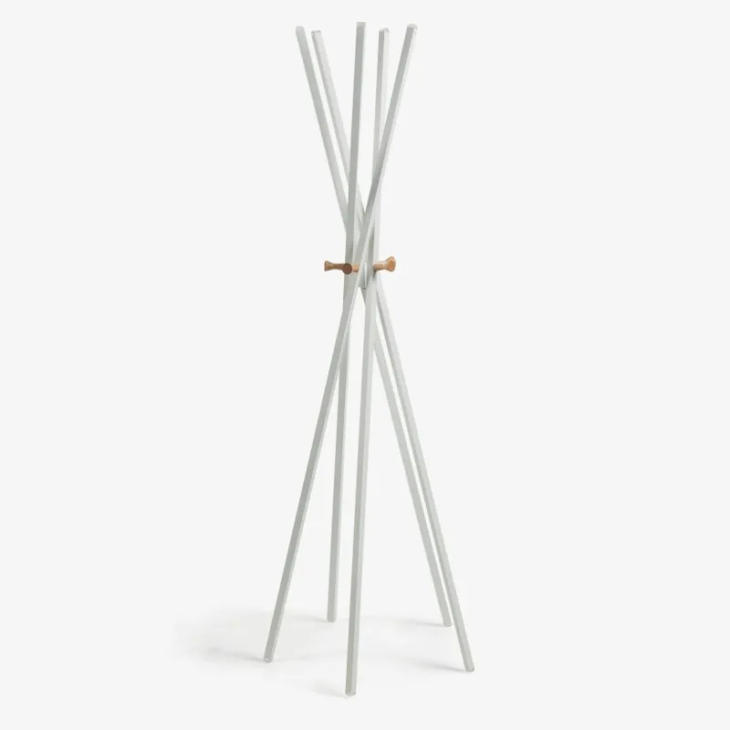 Perchero Chelsey acero blanco y madera maciza de caucho 170 cm en Blanco - Percheros y colgadores, Uruguay | Kavehome