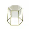 MACETA CERAMICA HEXA C/BASE D17x20CM BLANCO/DORADO en Blanco - Macetas, Uruguay | Koz, vista 1 de 4