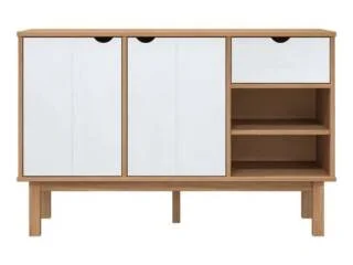 Aparador 2P/1C y nicho Mel/Gris Linea Nordica en Madera Maciza en Madera natural - Aparadores y recibidores, Uruguay | Quesal, vista 11