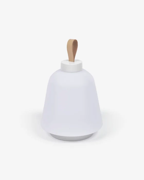 Lámpara de mesa Udiya de polietileno y metal acabado blanco en Blanco - Muebles para el exterior, Uruguay | Kavehome