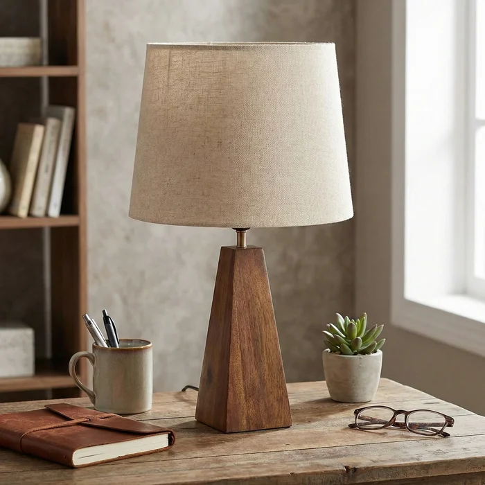 Lámpara de Mesa Apex Wood en Madera natural - Lámparas de mesa, Uruguay | La Perla, vista 2