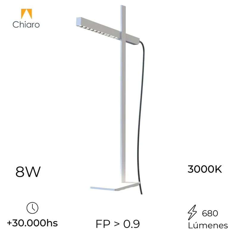 Portátil led plegable 8w 60cm - Blanca en Blanco - Lámparas de mesa, Uruguay | Iluminica, vista 4