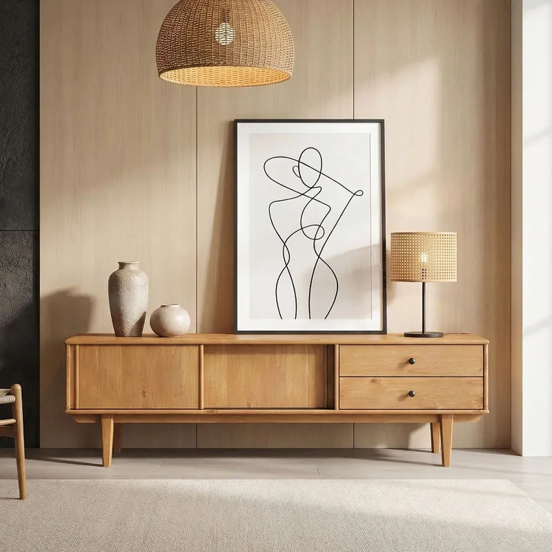 Rack TV 175CM Serena - Madera Maciza en Madera natural - Muebles para TV, Uruguay | Balton