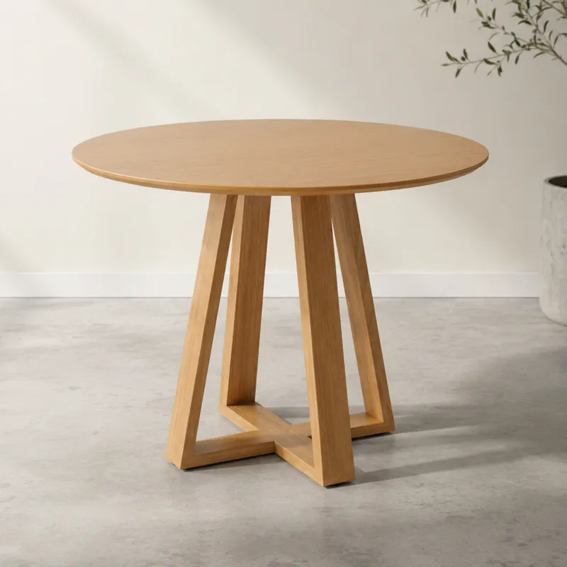 Mesa Agustina Redonda 105CM - 100% MDF en Madera natural - Mesas de comedor, Uruguay | Balton