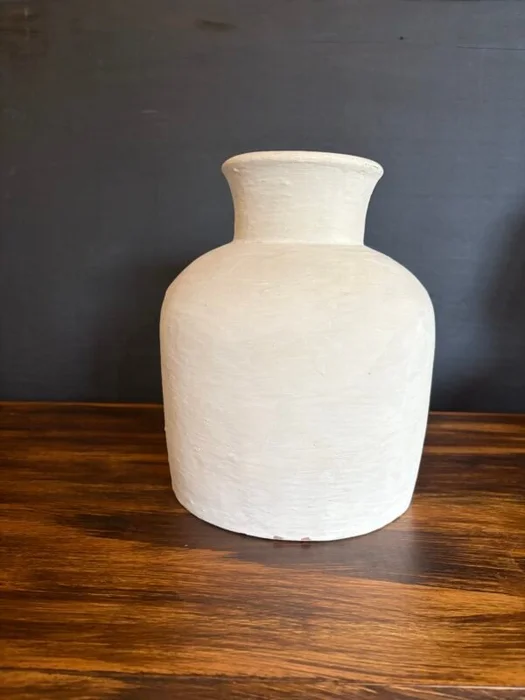 Jarrón artesanal Batu en Blanco - Decoración, Uruguay | Balihai