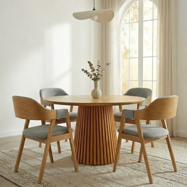 Mesa comedor Miami Redonda 150 cm de Diámetro en Madera natural - Muebles, Uruguay | Indrana, vista 5