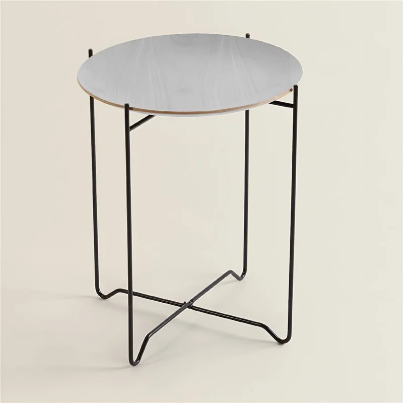 MESA AUXILIAR REDONDA D41/H52CM MADERA BLANCA en Blanco - Mesas de arrimo, Uruguay | Koz, vista 3