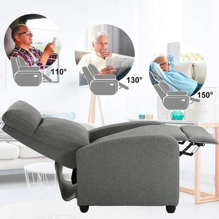 Poltrona Reclinable Tapizado Lino - Fenix en Gris - Sillones y sofás, Uruguay | Delta Center, vista 2