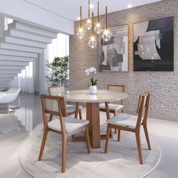 Mesa de Comedor Wood - Redonda - Línea Nevada en Multicolor - Mesas de comedor, Uruguay | Ecowood, vista 2