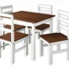 JUEGO COMEDOR OLIVIA 4 SILLAS- CERA/BLANCA - Mesas de comedor, Uruguay | Que Sal Muebleria, vista 1 de 5