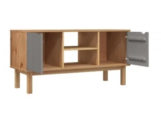 Rack TV 2 P Mel/Gris Linea Nordica en Madera Maciza en Madera natural - Muebles para TV, Uruguay | Quesal, vista 2