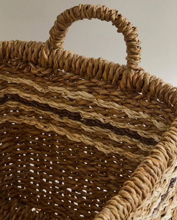 CESTA RECTANGULAR FRANJAS en Marrón - Canastos, Uruguay | Zara Home, vista 4