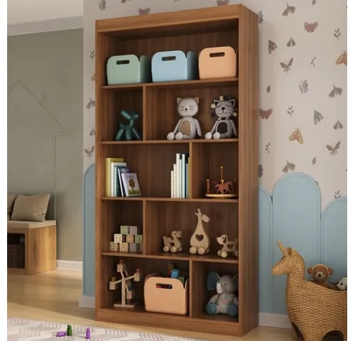 Biblioteca con reparticiones BLANCA 93x181x30 - Living, Uruguay | Que Sal Muebleria