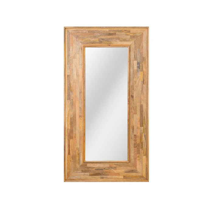 Espejo De Pared Madera-de-mango Marron Rectangular Aalst en Marrón - Espejos, Uruguay | Divino