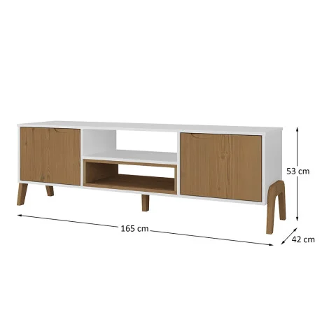 Rack de tv Linea Veneza - Blanco/Miel en Multicolor - Muebles para TV, Uruguay | La Cueva Muebles, vista 8