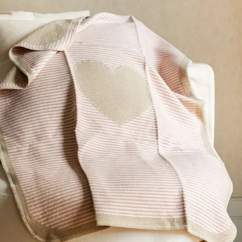 MANTA AUSTRIACA KIDS - CORAZON ROSA en Rosa - Textiles, Uruguay | La Iberica