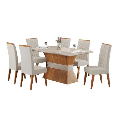 Juego Comedor Mesa 6 Sillas Living Everest en Amarillo - Butacas, banquetas y puffs, Uruguay | Soy Hogar