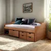 Cama Madera Maciza Con Cajones - 1 plaza - Linea Floro / Funcional - Amendoa en Madera natural - Dormitorio, Uruguay | Rústico Hogar, vista 2 de 5