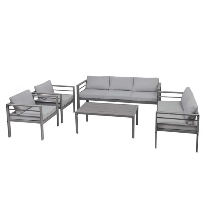 Set De Living Aluminio Gris Siracusa 5 Piezas en Gris - Muebles para el exterior, Uruguay | Divino, vista 2
