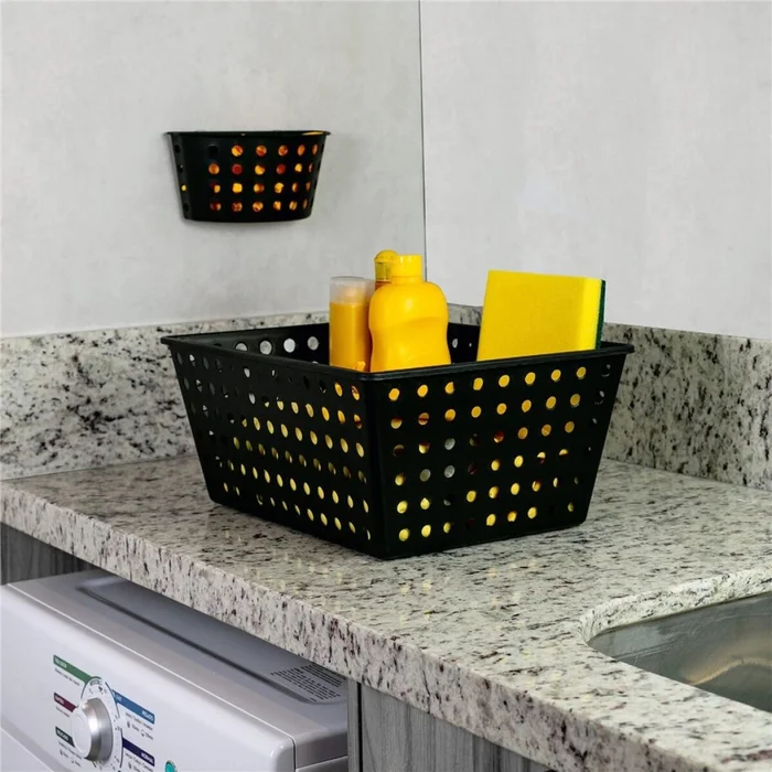 CESTO RECTANGULAR 28.7x19x12CM COZA NEGRO en Negro - Canastos, Uruguay | Decohogar, vista 2