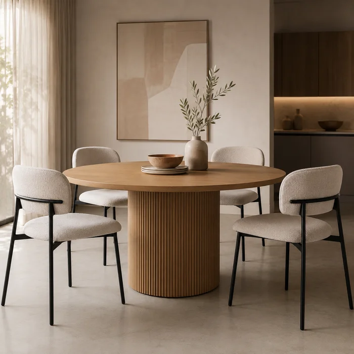 Silla Regina en Eco Cuero Caramelo / Acero Negro - Sillas, Uruguay | Casa Brava