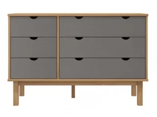 Comoda 6C Mel/Gris Linea Nordica en Madera Maciza en Mel/Blanco - Cómodas, Uruguay | Quesal, vista 9