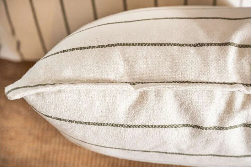 ALMOHADON LINO RAYADO VERDE - 55 X 55 CMS en Verde - Textiles, Uruguay | La Iberica, vista 5