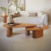 KIT Combo Mesa de Living Oval Mix Small + Large - Línea Nevada - Natur en Madera natural - Muebles para TV, Uruguay | Ecowood, vista 2 de 9