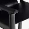 Silla Jan de fibras de cuero reciclado negro y madera maciza de fresno con acabado negro FSC 100% en Negro - Escritorios y sillas de escritorio, Uruguay | Kavehome, vista 3 de 8